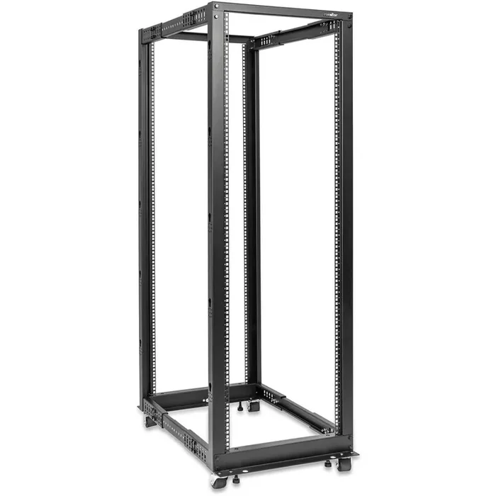 SolidRack 36U Adjustable Depth Open Frame 4 Post Rack w/ Casters – Adjustable mounting