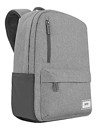 Solo New York Bags Recover Recycled Backpack With 15.6″ Laptop Pocket, 51% Recycled, Gray