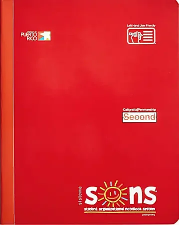 SONS System Second Notebooks, 9-3/4″ x 7-1/2″, 1 Subject, Primary Rule, 200 Sheets, Red