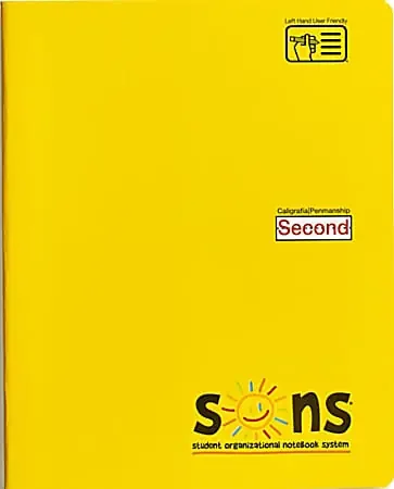 SONS System Second Notebooks, 9-3/4″ x 7-1/2″, 1 Subject, Primary Rule, 200 Sheets, Yellow