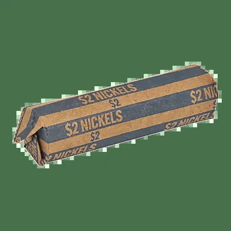 Sparco Flat Coin Wrappers – 1000 Wraps Total 2.00 in 40 Coins of 5¢ Denomination – 60 lb Paper Weight – Kraft – Blue