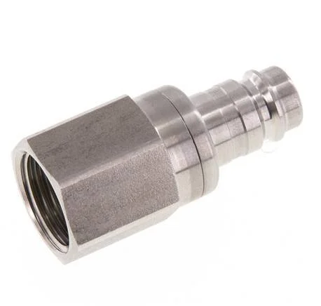 Stainless steel DN 10 Air Coupling Plug G 1/2 inch Female Double Shut-Off