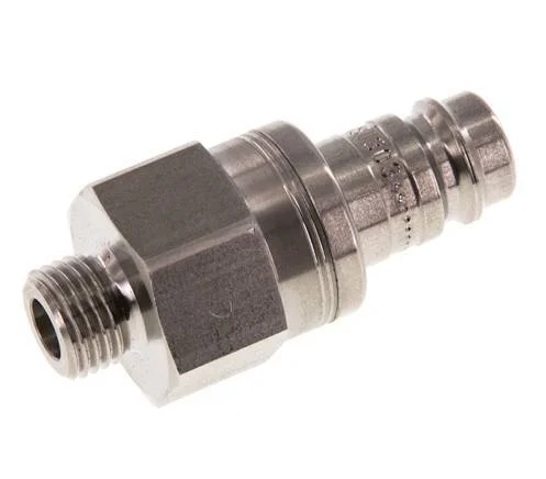 Stainless steel DN 10 Air Coupling Plug G 1/4 inch Male Double Shut-Off