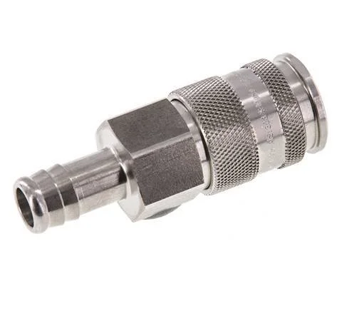 Stainless steel DN 10 Air Coupling Socket 13 mm Hose Pillar