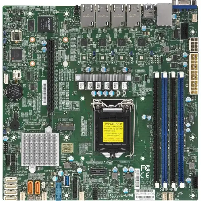 Supermicro X11SCL-LN4F Server Motherboard – Intel C242 Chipset – Socket H4 LGA-1151 – Micro ATX