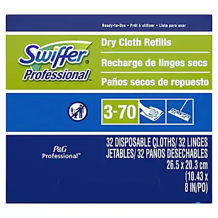 Swiffer® Professional Regular Dry Cloth Sweeping Pad Refills for Swiffer Sweeper (32 Refills per Box)