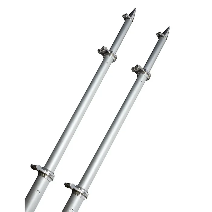 TACO 18‘ Deluxe Outrigger Poles w/Rollers – Silver/Silver