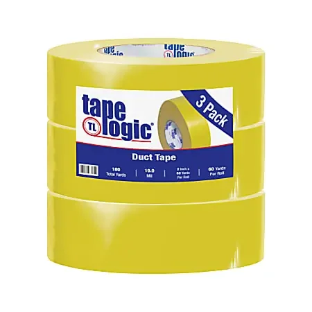 Tape Logic® Duct Tape, 10 Mil, 2″ x 60 Yd., Yellow, Case Of 3