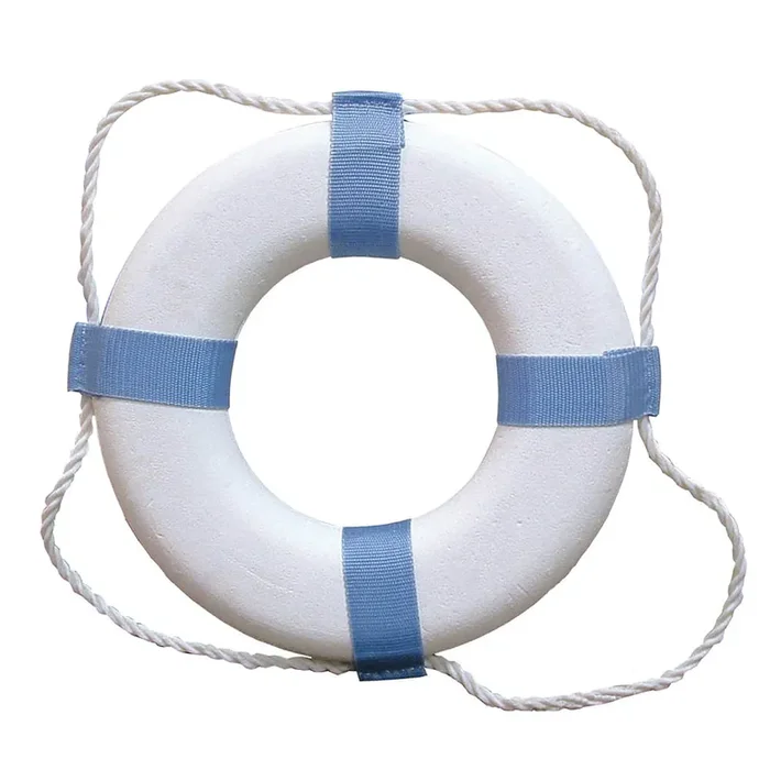 Taylor Made Decorative Ring Buoy – 20″ – White/Blue – Not USCG Approved
