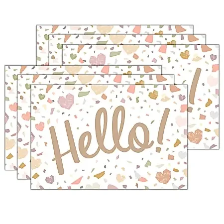 Teacher Created Resources Postcards, 4″ x 6″, Terrazzo Tones Hello, 30 Postcards Per Pack, Bundle Of 6 Packs