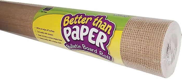 Teacher Created Resources® Better Than Paper® Bulletin Board Paper Rolls, 4‘ x 12‘, Burlap, Pack Of 4 Rolls
