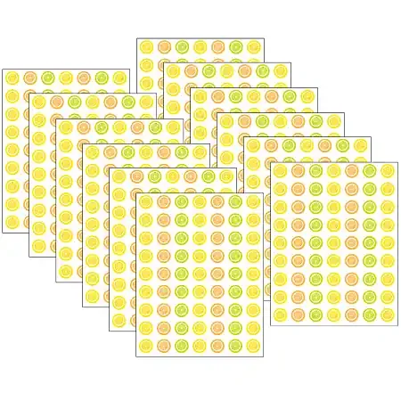 Teacher Created Resources® Mini Stickers, Lemon Zest, 378 Stickers Per Pack, Set Of 12 Packs