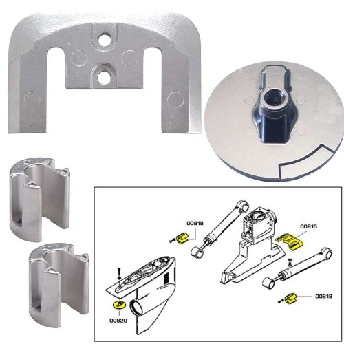 Tecnoseal Anode Kit w/Hardware – Mercury Bravo 2-3 – Aluminum [20804AL]