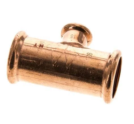 Tee Press Fitting – 15mm Female & 28mm – Copper alloy - Image 3