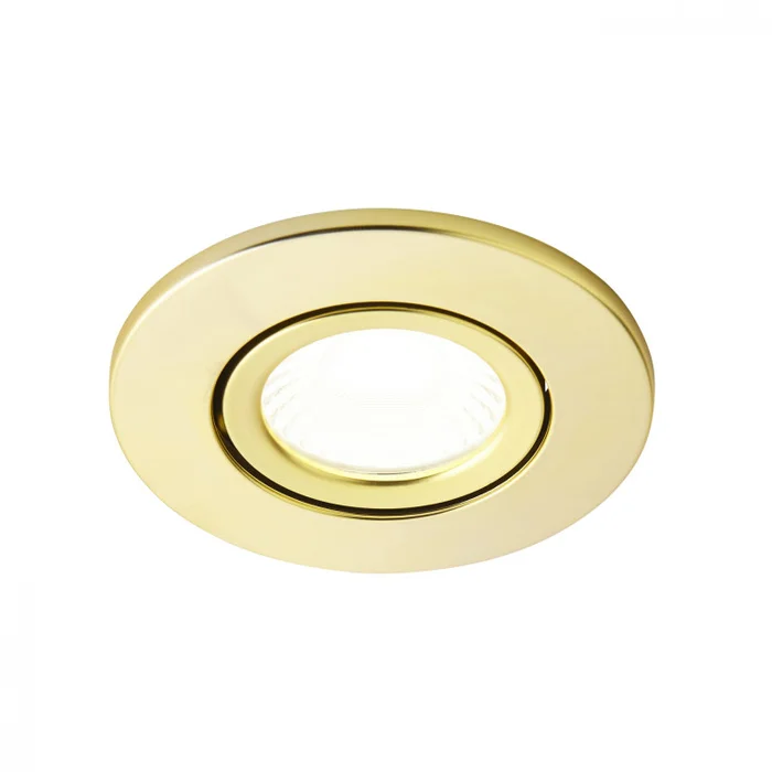 Tiltable Firerated LED Downlight 5W 4000K IP65, 3pk – Satin Brass