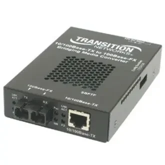 Transition Networks 10/100 Bridging 10/100Base-TX to 100Base-FX Media Converter – 1 x RJ-4