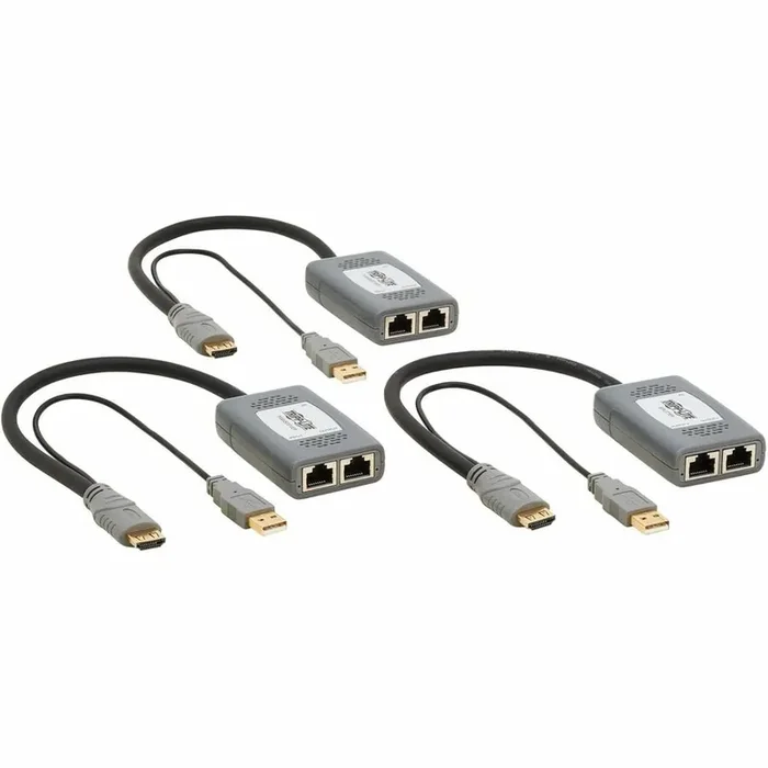 Tripp Lite 2-Port HDMI over Cat6 Extender Kit, Pigtail Transmitter/2x Receivers, 4K 60