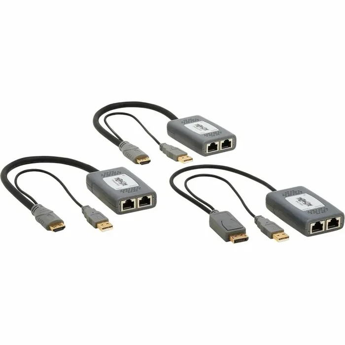 Tripp Lite 2-Port HDMI over Cat6 Extender Kit, Pigtail Transmitter/2x Receivers, 4K 60