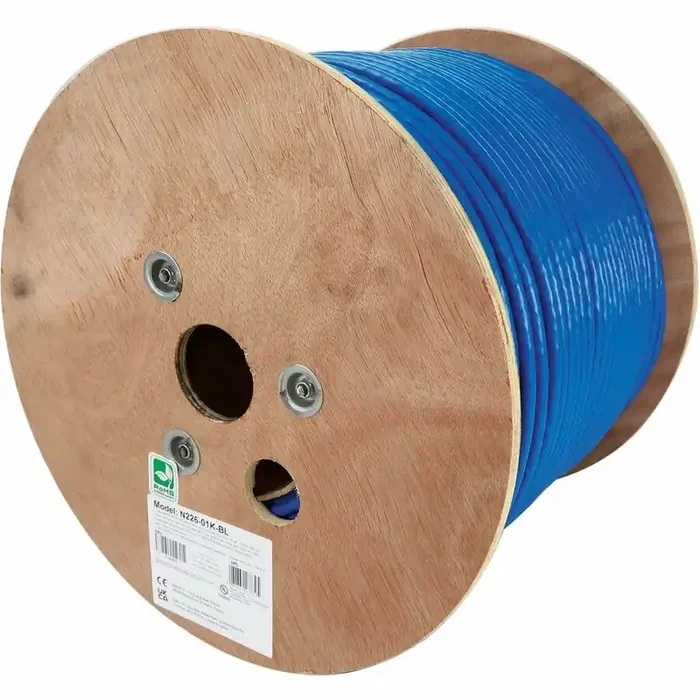 Tripp Lite Cat8 25G/40G Solid Core S/FTP Bulk Ethernet Cable, CMR Rated, Blue, 1000 ft.