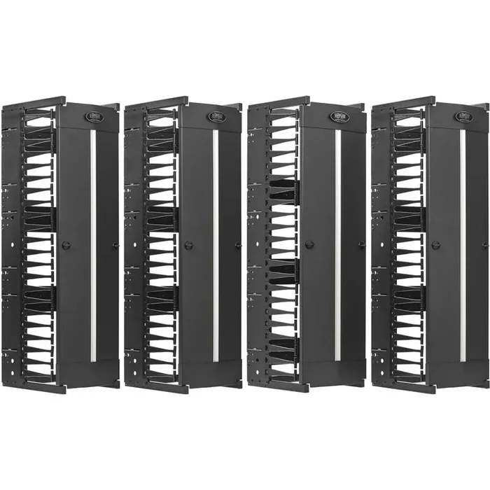 Tripp Lite High-Capacity Vertical Cable Manager – Deep Double Finger Duct with Cover –