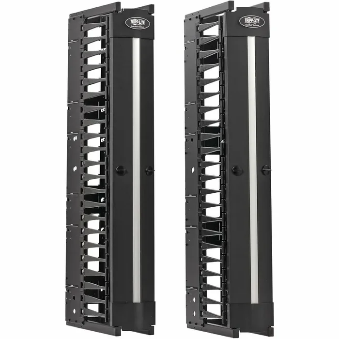 Tripp Lite High-Capacity Vertical Cable Manager – Deep Double Finger Duct with Cover –