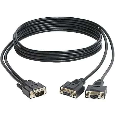 Tripp Lite High-Resolution VGA Monitor Y Splitter Cable, 6‘, Black