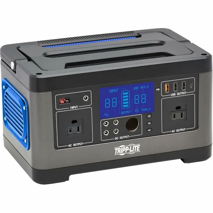 Tripp Lite Portable Power Station – 500W, Lithium-Ion (NMC), AC, DC, USB-A, USB-C, QC 3.0