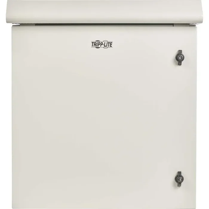 Tripp Lite SmartRack Industrial Enclosure with Lock – NEMA 3R, Wall Mount, Metal Construction, Hinged Back, Internal Fans, 28 in. Depth, 12U, Gray