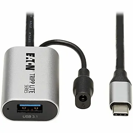 Tripp Lite USB C Active Extension Cable USB C to USB-A USB 3.1 Gen 1 M/F 5M – First End 1x Type A Female USB, First End 1x Power – U33005MC2A