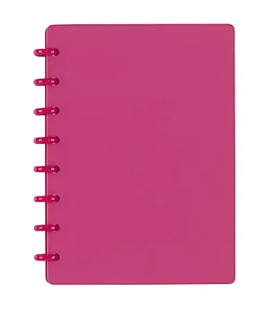 TUL® Discbound Notebook With Soft-Touch Cover, Junior Size, Narrow Ruled, 60 Sheets, Pink