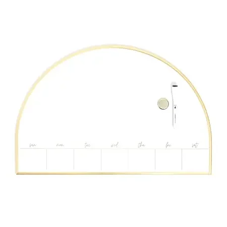 U Brands® Magnetic Weekly Planner Dry Erase Board, 23″ W x 15″H, Gold Metal Arch Frame