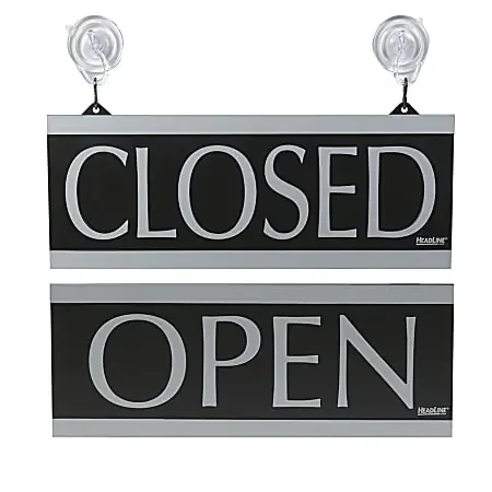 U.S. Stamp & Sign Century Series Sign, “Open/Closed”, 5″H x 13″W