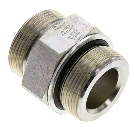 UN 1-11/16”-12 x M42x2 Zinc plated Steel Double Nipple ORFS 250 Bar – Hydraulic