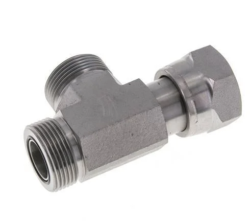 UN 1-7/16”-12 F/M Zinc plated Steel Tee ORFS with union nut 400 Bar – Hydraulic
