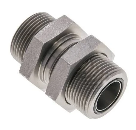 UN 1-7/16”-12 Male Zinc plated Steel Bulkhead Fitting ORFS 400 Bar – Hydraulic