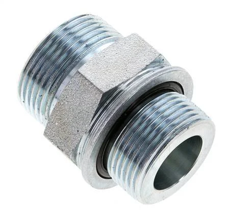 UN 1-7/16”-12 x M33x2 Zinc plated Steel Double Nipple ORFS 400 Bar – Hydraulic