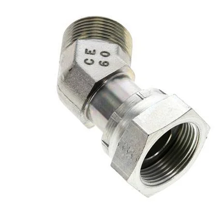 UN 1-7/16”-12 x UN 1-7/16”-12 F/M Zinc plated Steel 45 deg Elbow Fitting ORFS 400 Bar – Hydraulic - Image 4