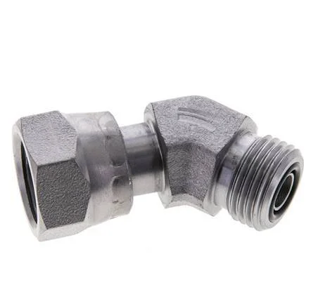 UN 11/16”-16 x UN 11/16”-16 F/M Zinc plated Steel 45 deg Elbow Fitting ORFS 630 Bar – Hydraulic