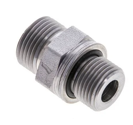 UN 13/16”-16 x M18x1.5 Zinc plated Steel Double Nipple ORFS 630 Bar – Hydraulic