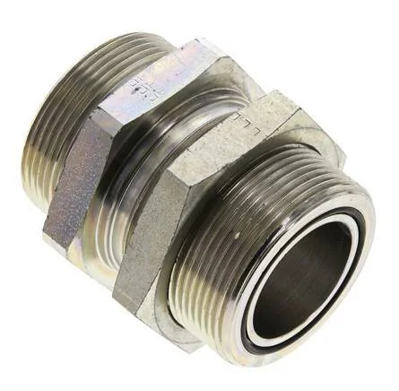 UN 2”-12 Male Zinc plated Steel Bulkhead Fitting ORFS 250 Bar – Hydraulic