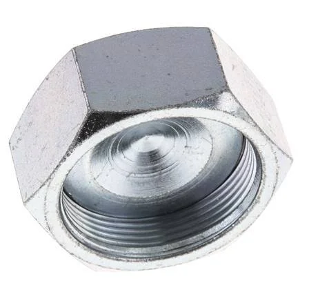 UN 2”-12 Zinc plated Steel End cap ORFS 250 Bar