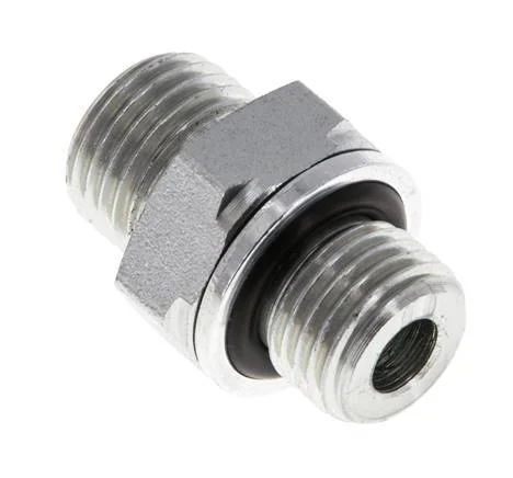 UNF 9/16”-18 x G 1/4” Zinc plated Steel Double Nipple ORFS 630 Bar – Hydraulic