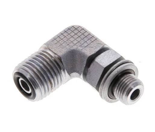 UNF 9/16”-18 x G 1/8” Male Zinc plated Steel 90 deg Elbow Fitting ORFS 400 Bar – Hydraulic