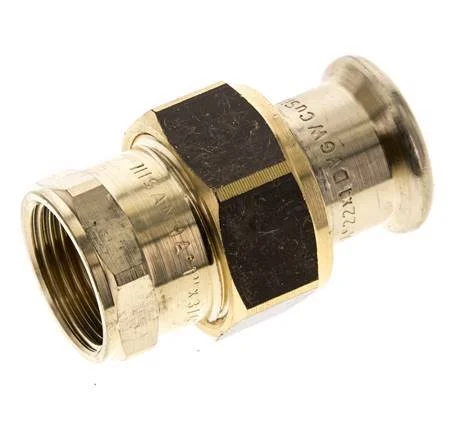 Union Press Fitting – 22mm Female & Rp 3/4” Female – Copper alloy Flat Sealing