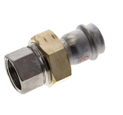 Union Press Fitting – 28mm Female & Rp 1” Female – Stainless Steel Flat Sealing