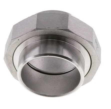 Union Straight Connector 60.3mm Weld End Stainless Steel Flat Seal PTFE 16bar (224.8psi)