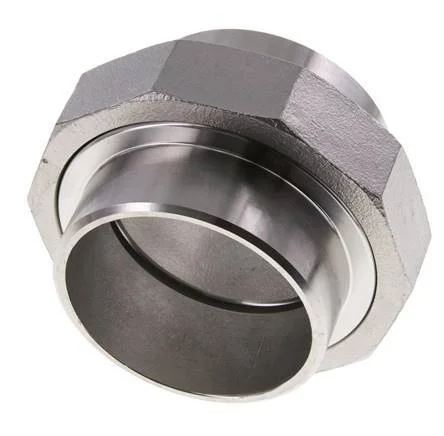 Union Straight Connector 76.1mm Weld End Stainless Steel Flat Seal PTFE 16bar (224.8psi)