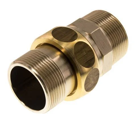 Union Straight Connector R1 1/2” Brass Flat Seal Centellen 16bar (224.8psi)