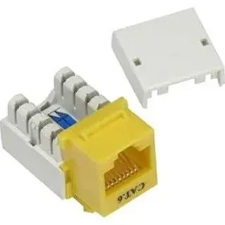 Unirise Cat6 Keystone Jack 110 Type Punch Down, Yellow