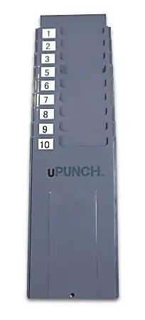 uPunch HNTCR10 Expandable Adjustable Time Card Rack, 10 Pockets, 4″H x 7 5/8″W x 4 1/2″D, Gray
